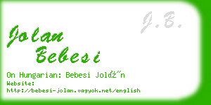 jolan bebesi business card